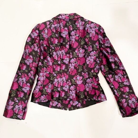 Giorgio Armani Ikat Floral Blazer Purple Size 8 - Picture 2 of 9